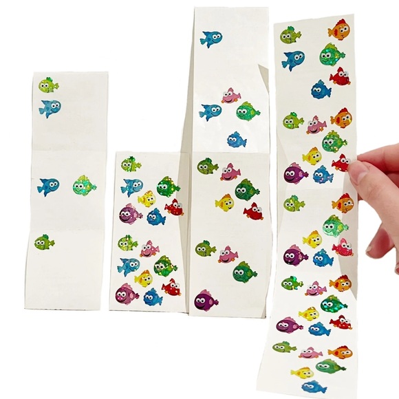 Vintage Sandylion Sticker Sheets Sparkly Holographic Fish Frog Dolphin Bird Dino - Picture 9 of 13